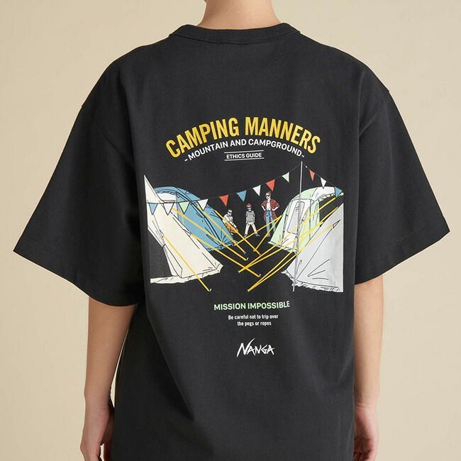 【新品】NANGA ナンガ エコハイブリッドキャンピングマナーズペグ＆ロープTEE ブラック