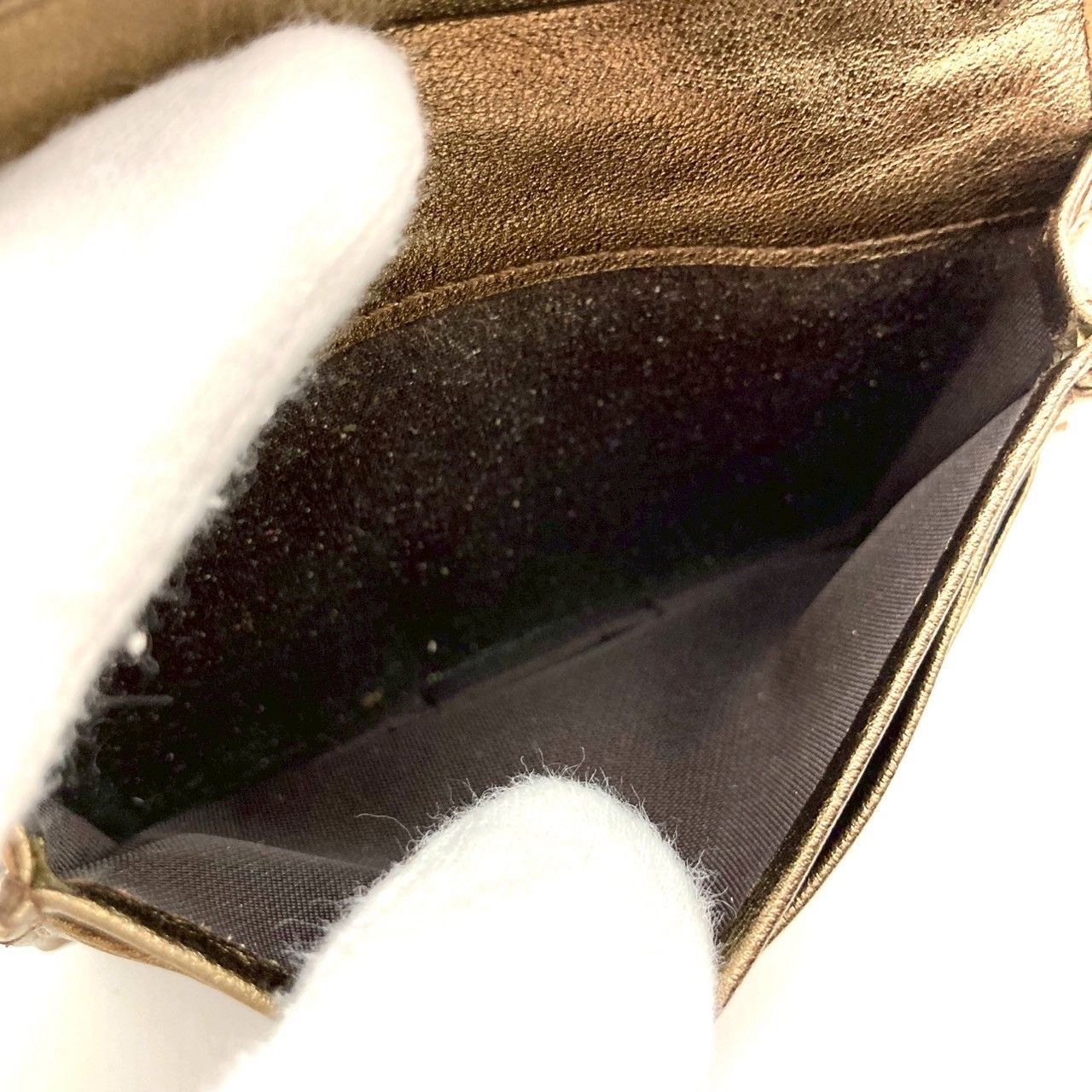 ボッテガヴェネタ 名刺入れ カードケース ラムスキン ゴールド 70821  