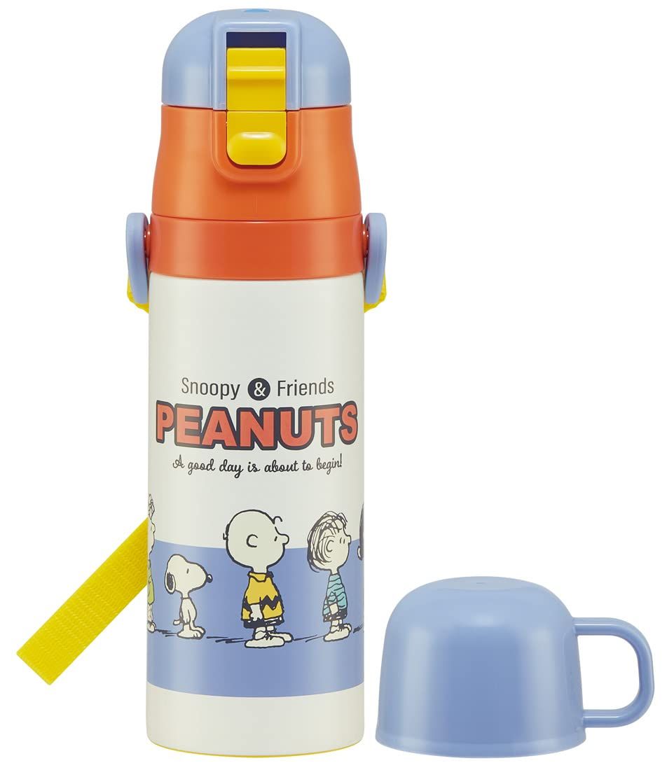 スケーター skater 子供用 ステンレス 水筒 2way 直飲み 470ml コップ飲み 430ml スヌーピー ツートン 子供に優しい軽量タイプ 女の子 男の子 保温 保冷waterbottle スポーツボトル かわいい キッズ 子供 こども