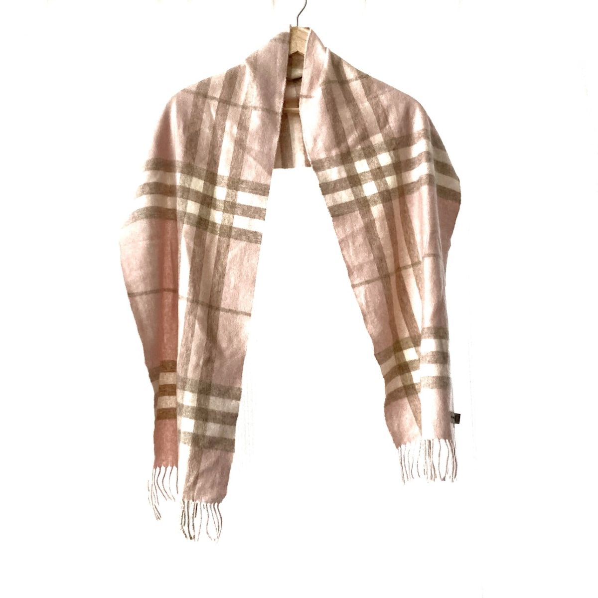 Burberry(バーバリー) マフラー - ライトピンク×ベージュ×アイボリー  