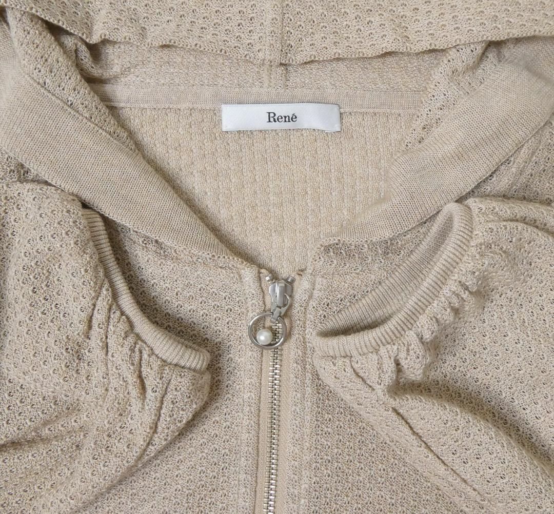 美品 Rene ルネ サイズ36 ニット カーディガン パーカー パール