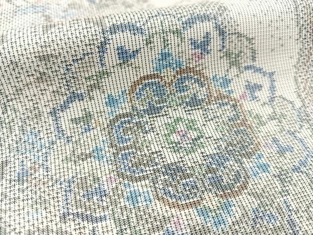 平和屋着物○本場大島紬 9マルキ 正倉院花文 正絹 逸品 未使用