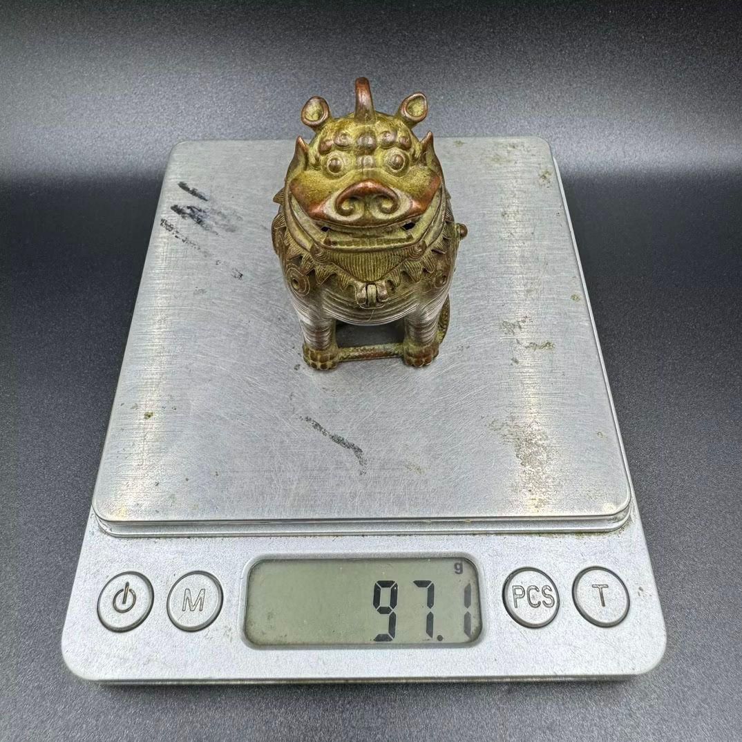 瑞獣香炉 銅器 文房具 茶道具 重厚 極細工 工芸品 美術品 茶寵の置物 仏事 銅 細工 瑞獣香炉 茶道具 香道具 蓋置 置物 - メルカリ