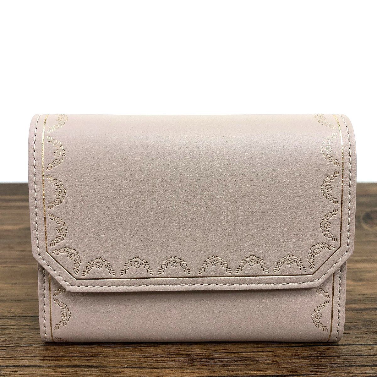 23 み Cartier コンパクトウォレット ガーランド ピンク き プレゼントにも