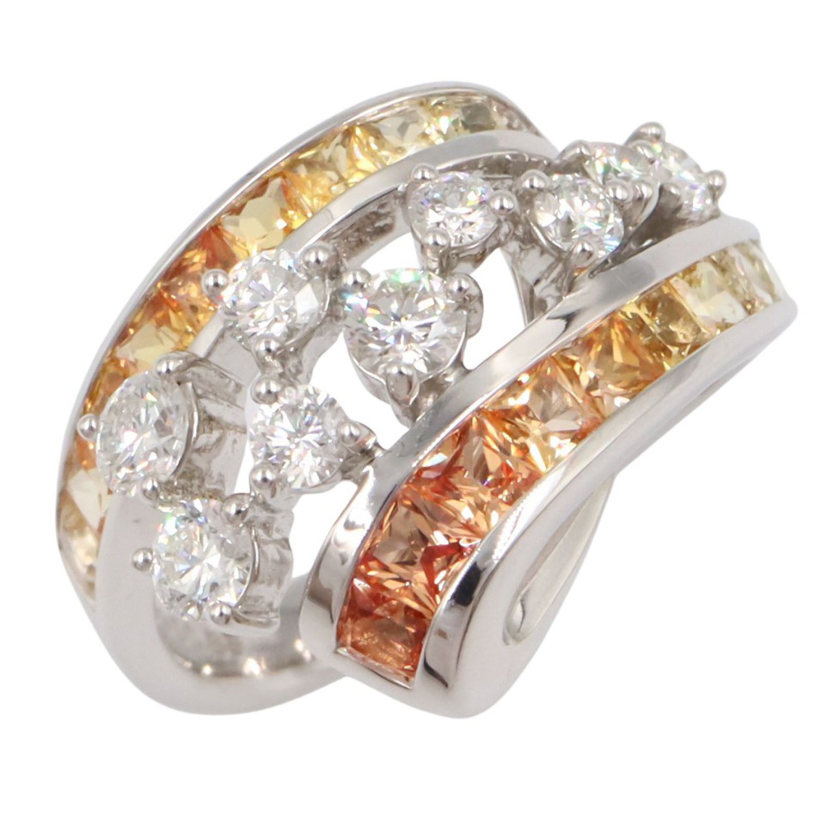 ジュエリー JEWELRY リング 指輪 サファイア ダイヤモンド リング ｻﾌｧｲｱ 6.6g 11.5 K18WG ホワイトゴールド ダイヤモンド リング レディース Used A