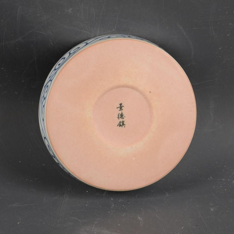 景徳鎮 磁器 元青花竜紋文鎮 蓋置 茶道具装飾品 現代工芸品 美術
