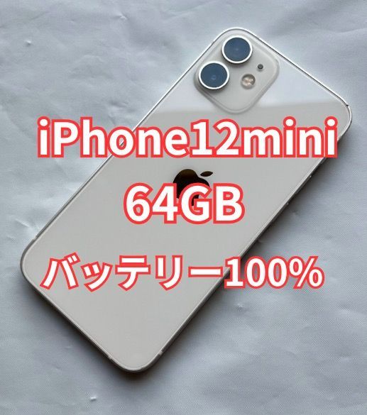 64GB ホワイト 0 mini iPhone バッテリー100% SIMフリー Apple