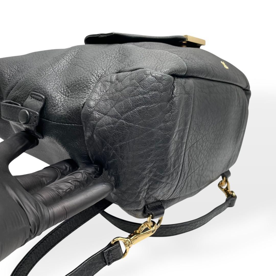極美品　SAZABY　3way リュックサック　ショルダーバッグ　レザー　黒 極美品 SAZABY 3way リュックサック ショルダーバッグ レザー 黒