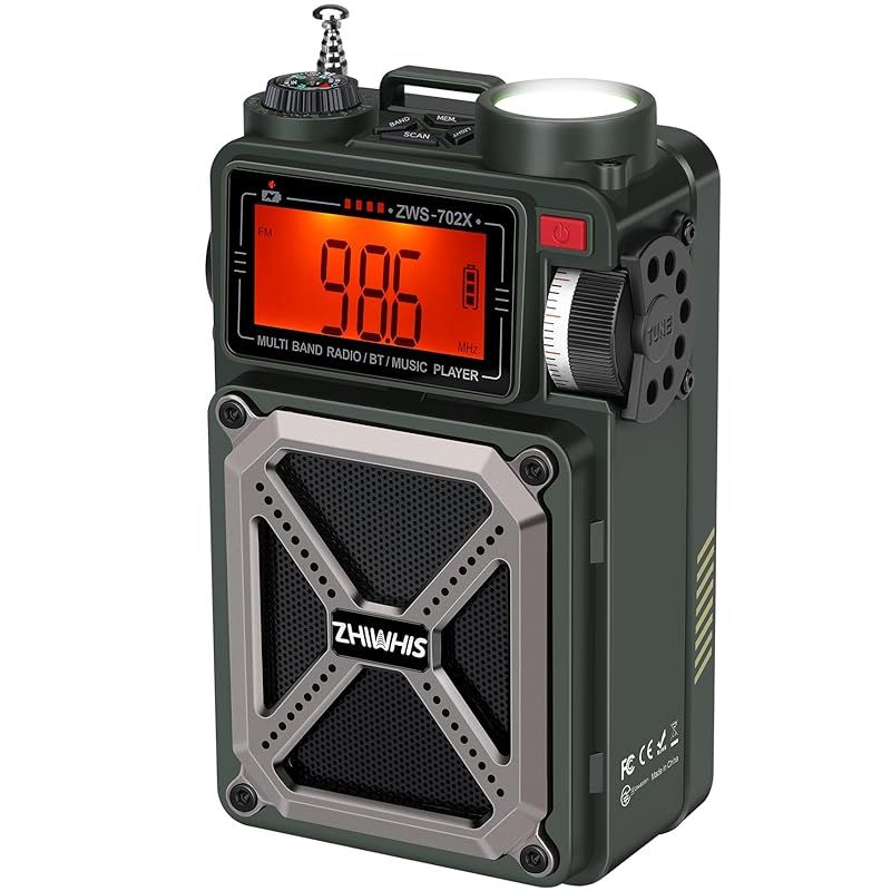 AM/FMラジオ グリーン/ホワイト　Bluetooth スピーカー 新着商品】ZHIWHIS Bluetoothスピーカー 防災ラジオ FM/AM/短波