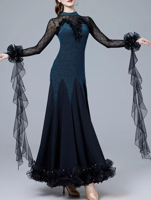 社交ダンスドレス ラテンドレス パール モダンダンス オーダーメイド