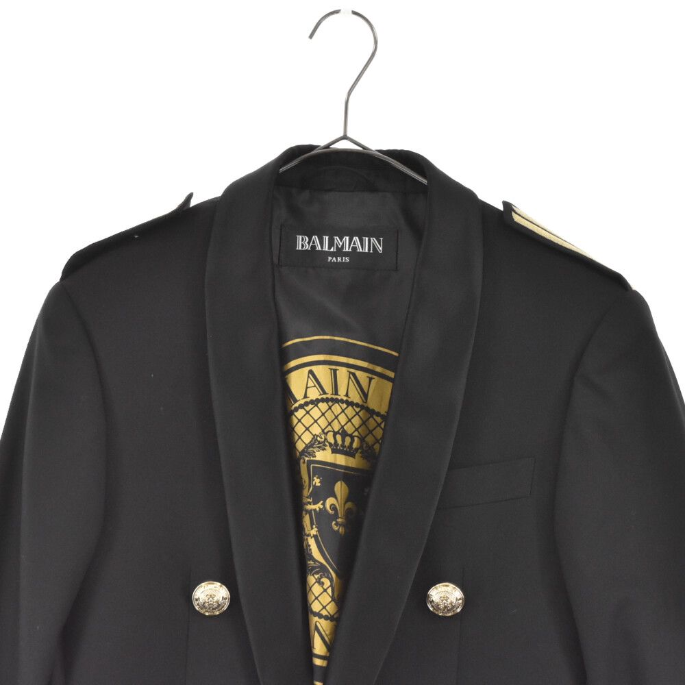 BALMAIN (バルマン) 金ボタン スリムフィット ナポレオンジャケット ブラック - メルカリ