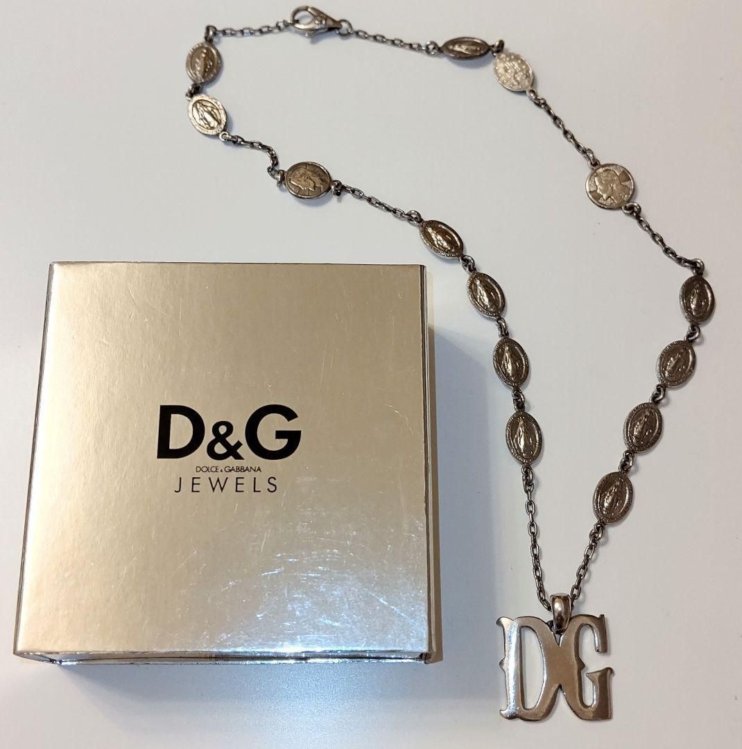DOLCE&GABBANA ドルガバ クリスタル ロザリオ クロス ネックレス