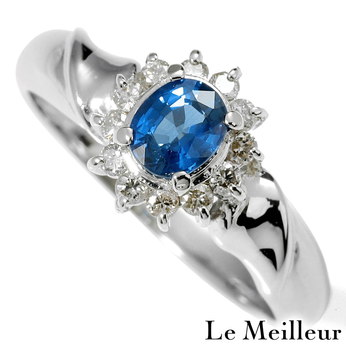 ブルーサファイア 0.46ct ダイヤモンド プラチナ Pt900 リング 指輪 11 