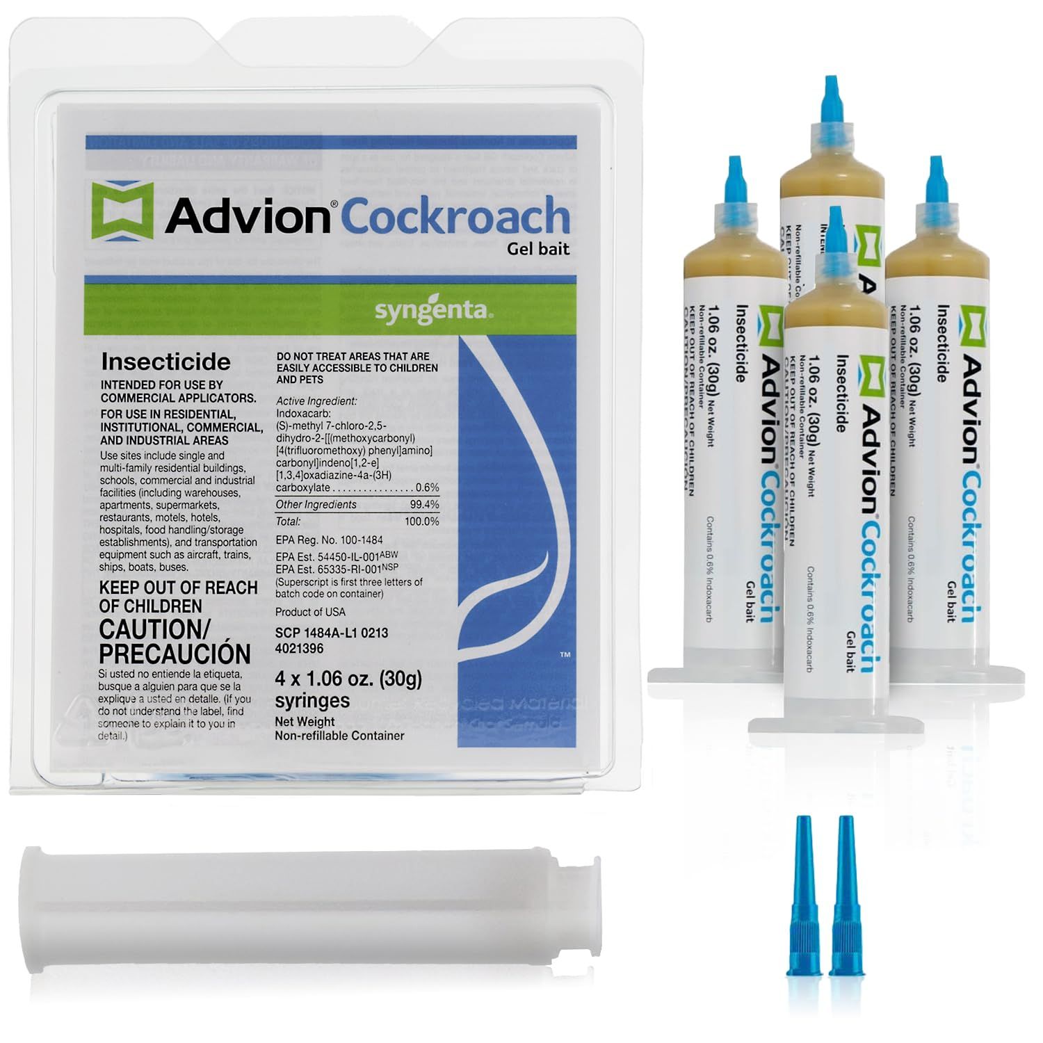 Syngenta 383920 Advion Cockroach Gel Bait 4 X 30 Gram Tubes Roach Control, 4 30, Brown