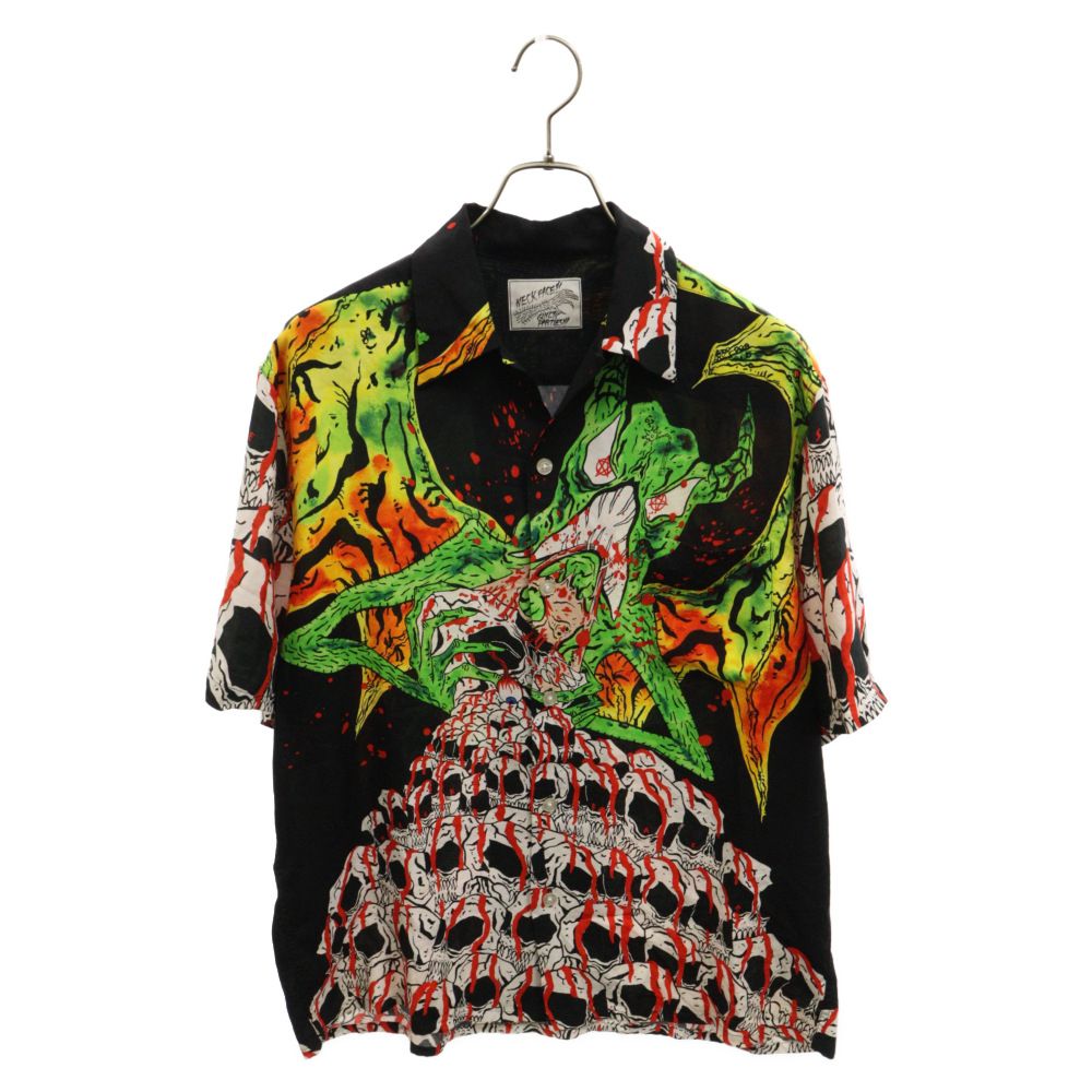 WACKO MARIA (ワコマリア) NECK FACE HAWAIIAN SHIRT ネックフェイス ハワイアンシャツ プリント総柄 半袖シャツ マルチカラー