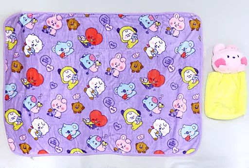 クッション・抱き枕・本体　COOKY(ジョングク) クッションブランケット 「BT21 MININI」 中古】クッション・抱き枕・本体 COOKY(ジョングク) クッション