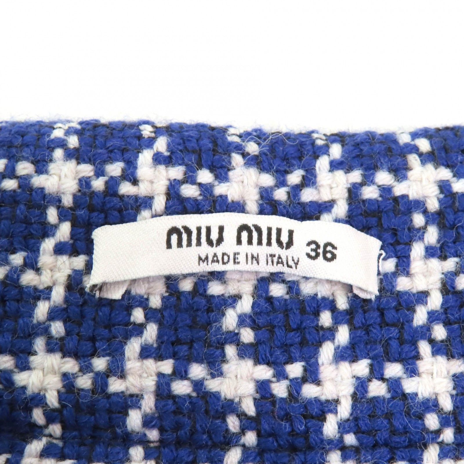 極美品★Miu Miu ミュウ ミュウ 2020年製 MG1569 チェック柄 台形 ツイード ミニスカート ネイビー グレー 36 イタリア製 正規品 極美品☆Miu Miu ミュウ ミュウ 2020年製 MG1569 チェック柄 台形