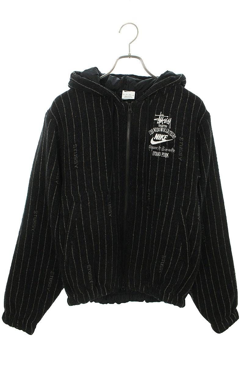 ナイキ ×ステューシー STUSSY Stripe Wool Jacket DR4023-010 ロゴ刺繍 