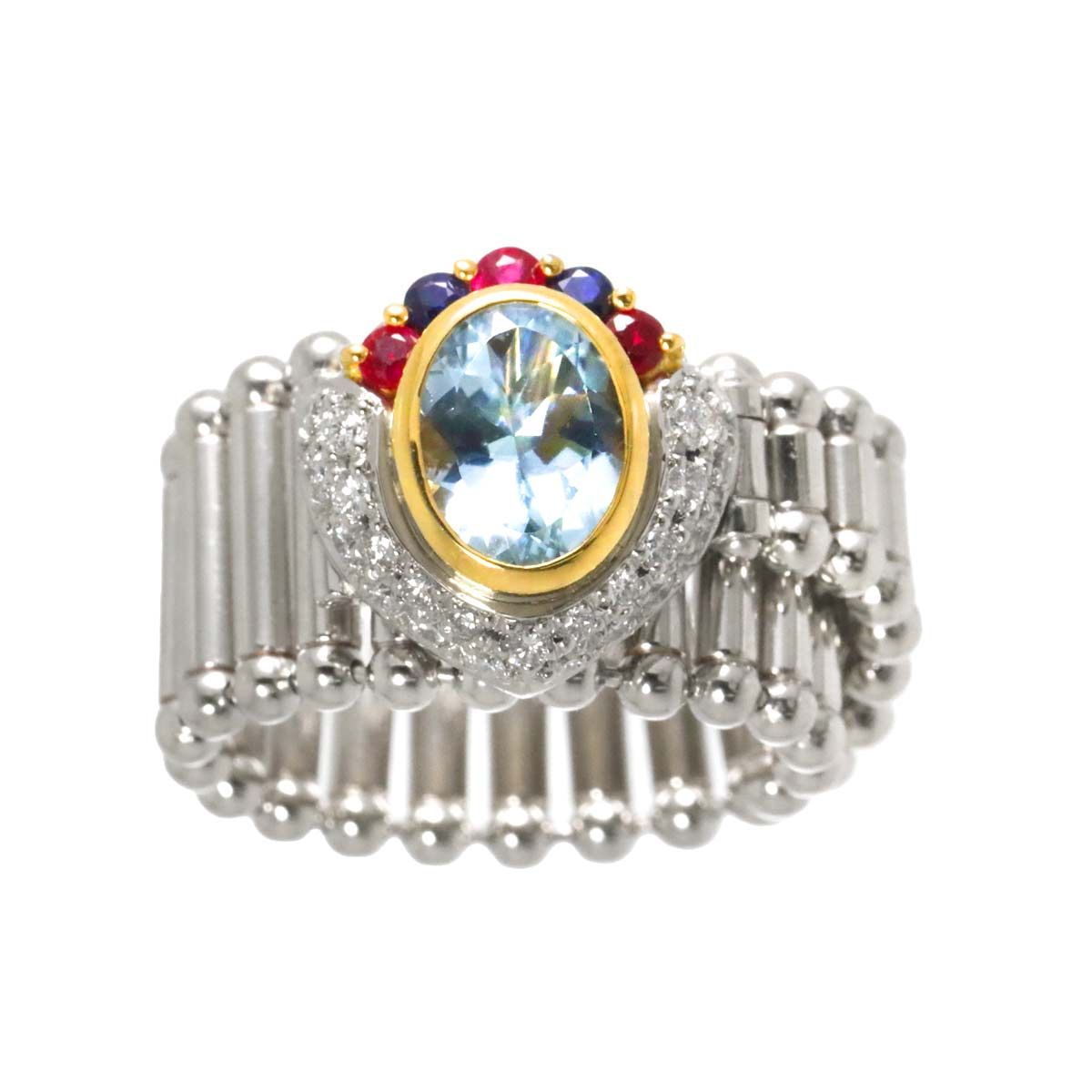 尾上正子 Masako Ogami フリーサイズ リング アクアマリン 1.041ct  