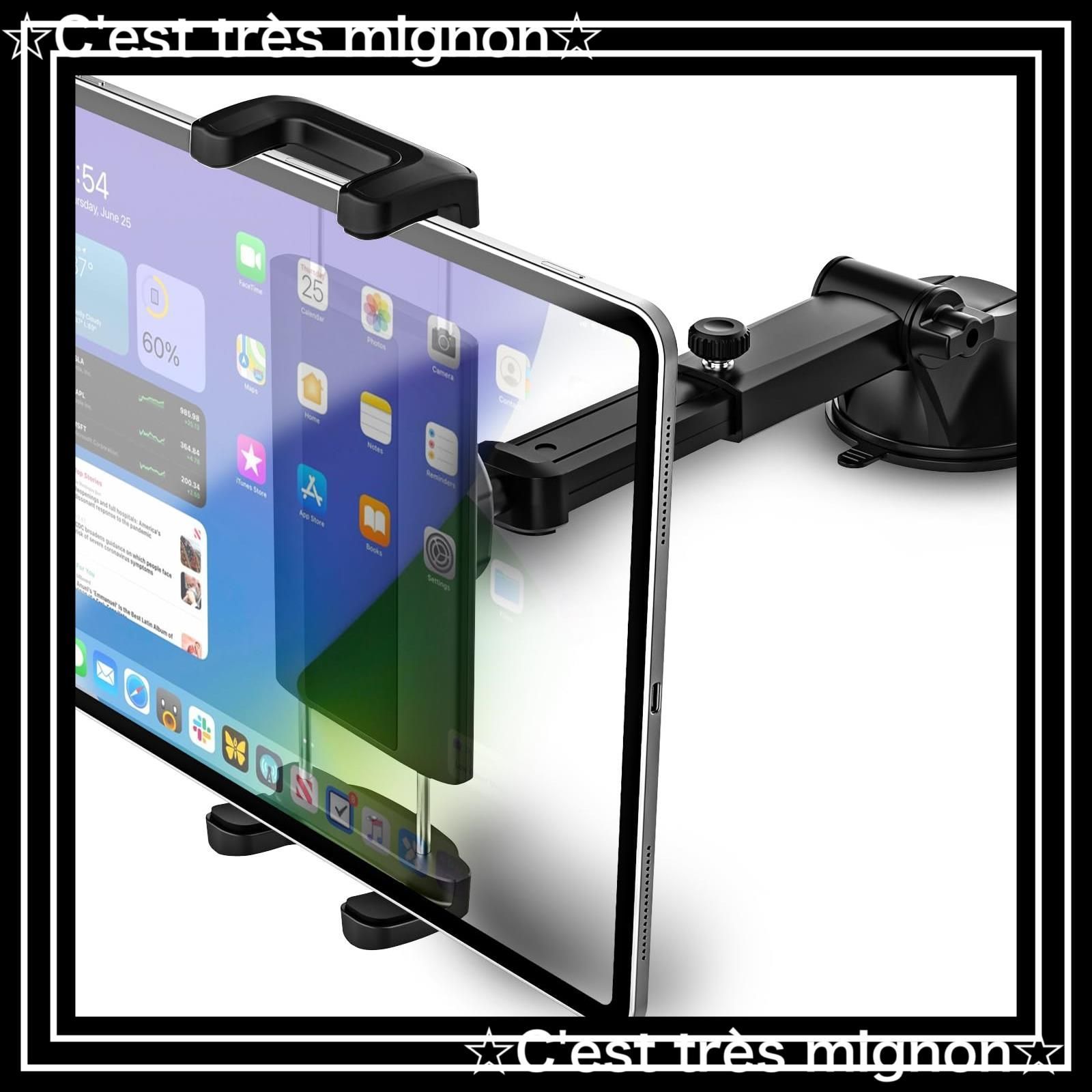 【スピード発送】フロントガラス ダッシュボード 用 吸盤式 タブレット スタンド 車 タブレットほるだー車 運転席 360度回転 自由調節 伸縮アーム 車載ホルダー 簡単取付 転落防止 防振 日本
