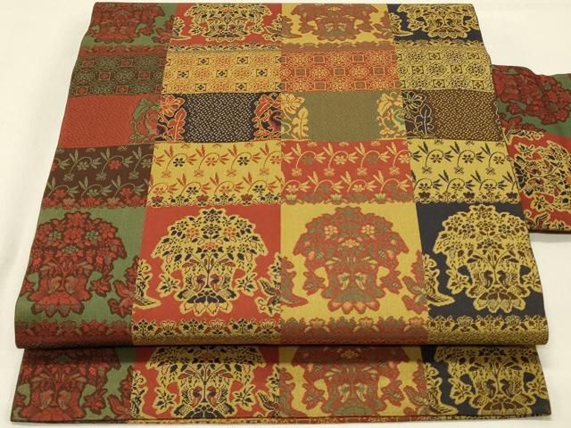 平和屋着物＊夏物 九寸名古屋帯 型染め 瓢箪 麻 逸品 CAAW6901fb