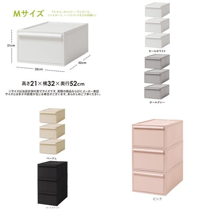 ライクイット クローゼットシステム M 3個組 ベージュ 楽天市場】収納ケース 引き出し 通販 クローゼットシステム M 3