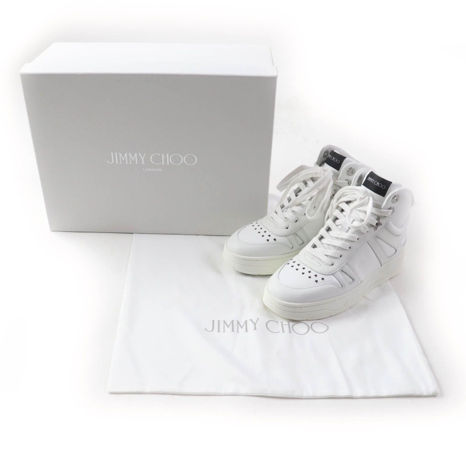未使用品☆JIMMY CHOO ジミーチュウ HAWAII HI TOP レザー ロゴ 