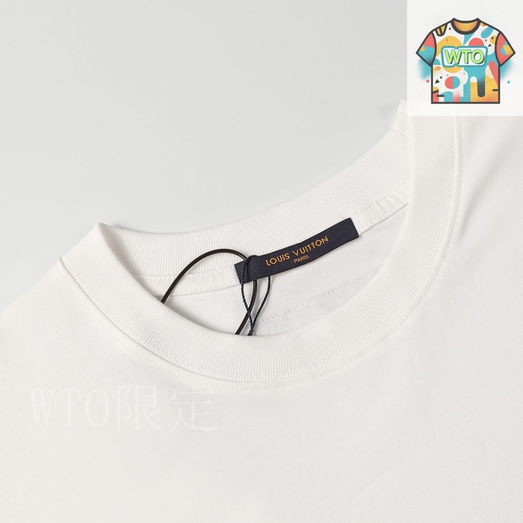 *胸元ロゴが映える！国内発送*【Louis Vuitton】Tシャツ ルイヴィトン 胸にチェーンロゴプリント半袖Tシャツ 7,980円