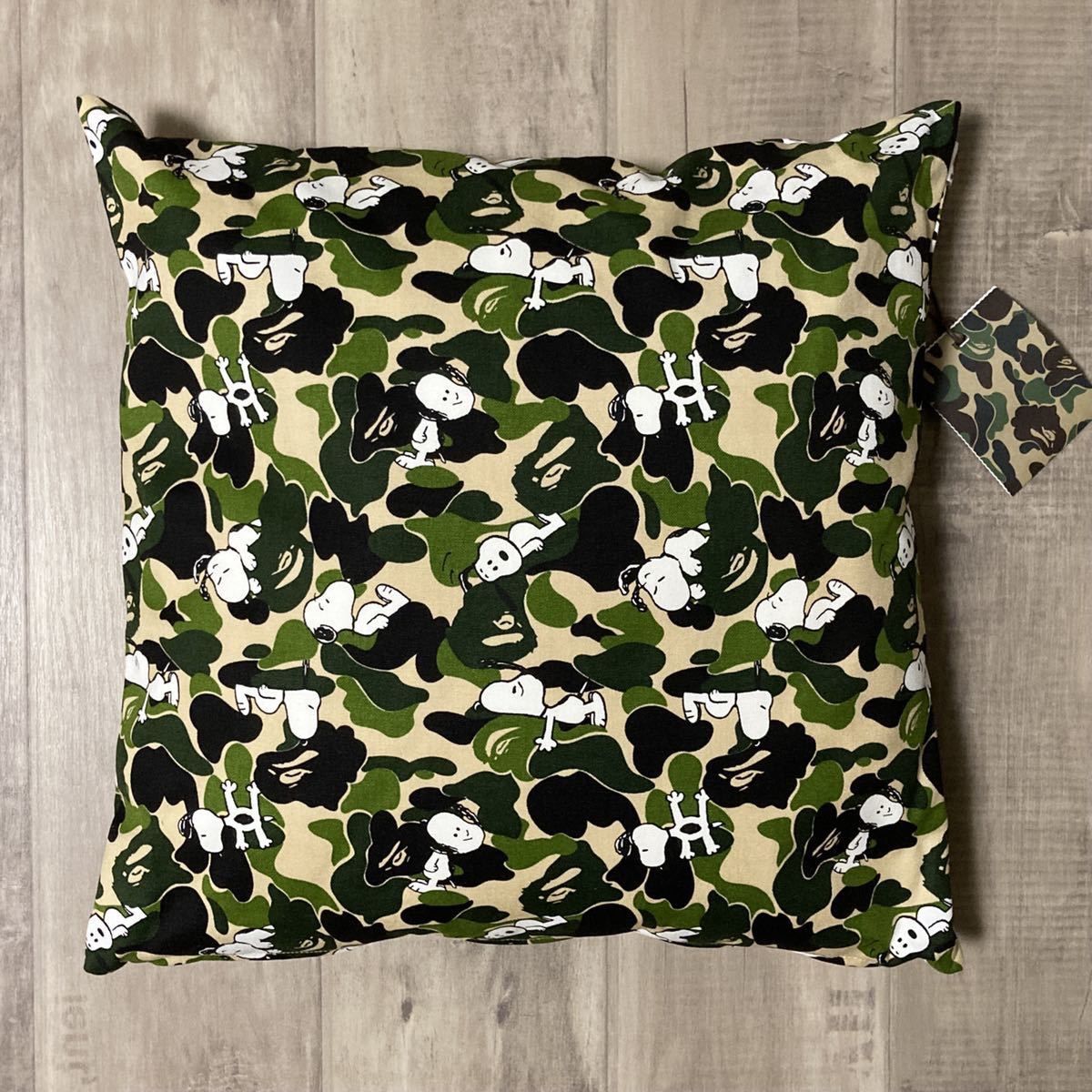 新品 スヌーピー BAPE ABC camo ビーズクッション ベイプ ape