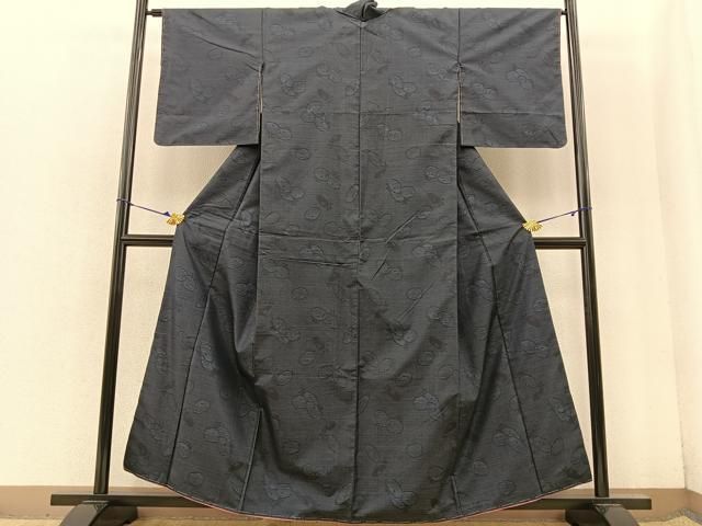 平和屋着物▽本場大島紬 単衣 総絣 花尽くし 正絹 逸品 AAAW7648fy