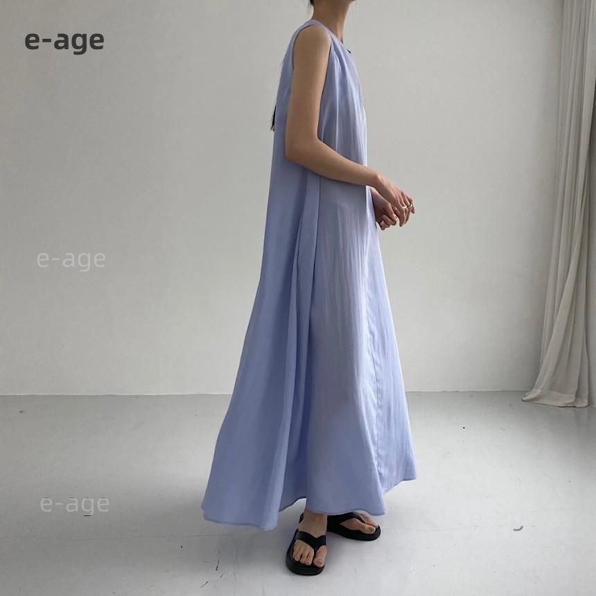 ワンピース ロングワンピース レディース ノースリーブ ラウンド