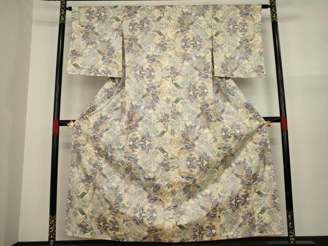 平和屋着物●本場大島紬　一元絣　花尽くし　正絹　逸品　AAAZ4974ck 平和屋着物○本場大島紬 一元絣 花尽くし 正絹 逸品 AAAZ4974ck