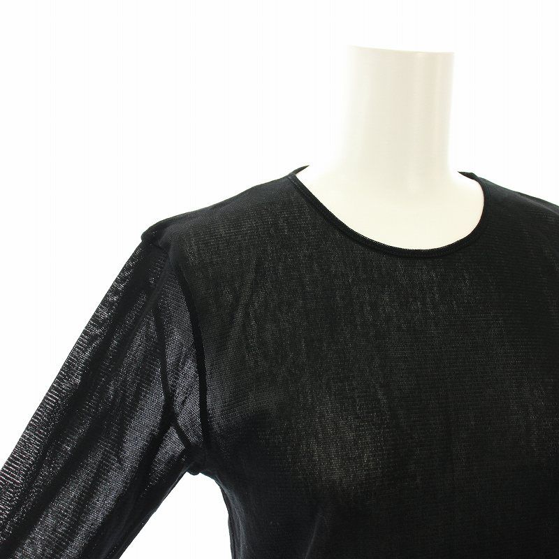未使用品 プラージュ Plage 23SS メッシュシアー Mesh Sheer ロンT カットソー クルーネック 長袖 F 黒 23070922104210 レディース プラージュ Plage 23SS メッシュシアー Mesh Sheer ロンT