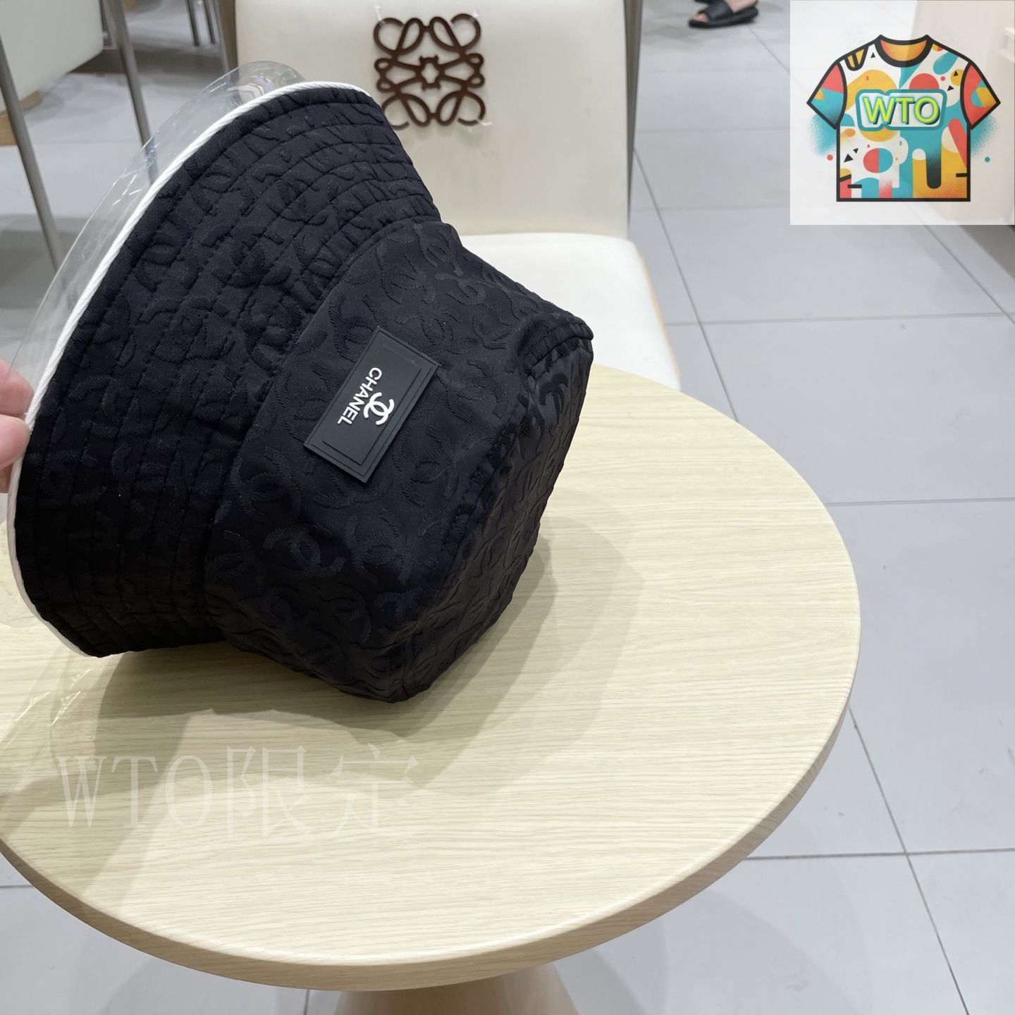 今日特価】CHANEL 新 デニムブルー レトロ バケットハット-3