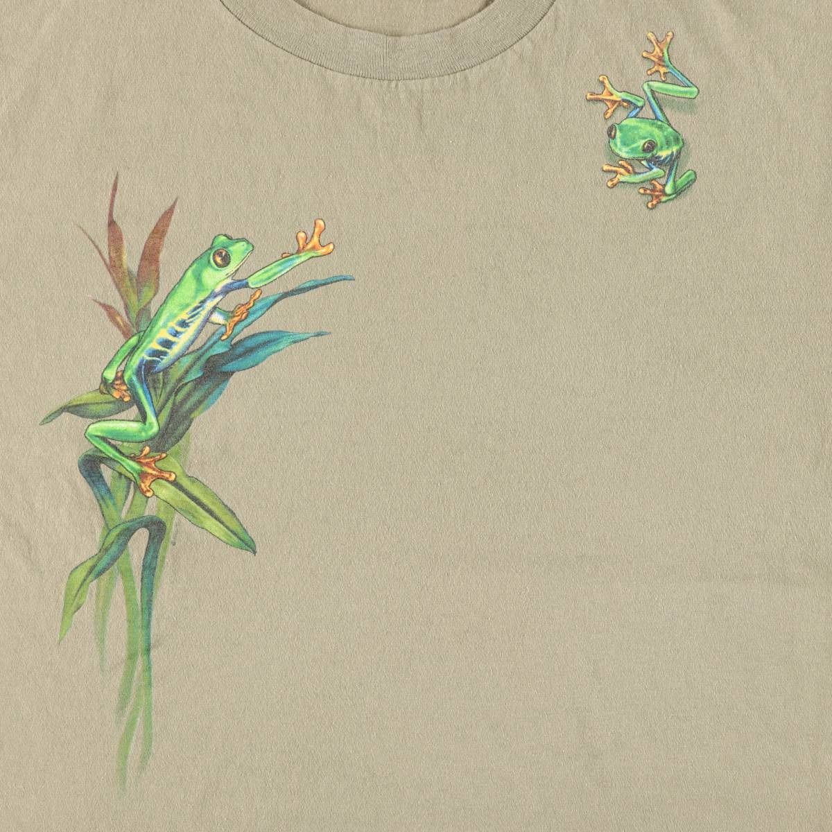 美品 80s 90s 半袖スウェット USA製 カエル アニマル ヴィンテージ 古着 90s USA製 LIFEFORMS カエル 地球 アニマル Tシャツ L 古着