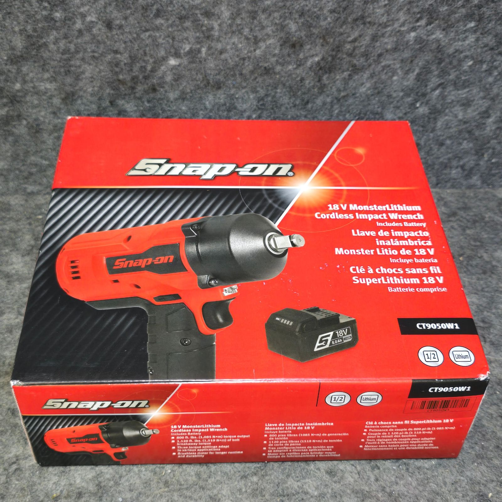 スナップオン Snap-on コードレスインパクトレンチ充電式 本体 バッテリ1個セット CT9050W1 1 2sq 赤 桶川店 LAWEED_CL