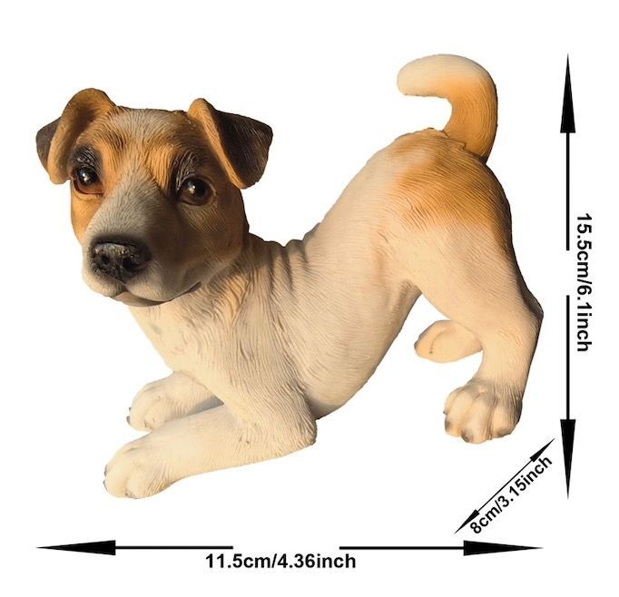 リアル 犬 ジャックラッセルテリア 置物 15.5cm かわいい 樹脂 動物像