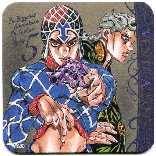 中古】コースター(キャラクター) ジョルノ＆ミスタ 「荒木飛呂彦原画展