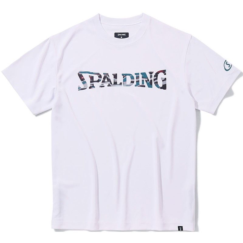 spalding(スポルディング) Tシャツ オーバーラップド カモ ロゴ バスケット半袖 Tシャツ (smt24004-2000)、ホワイト