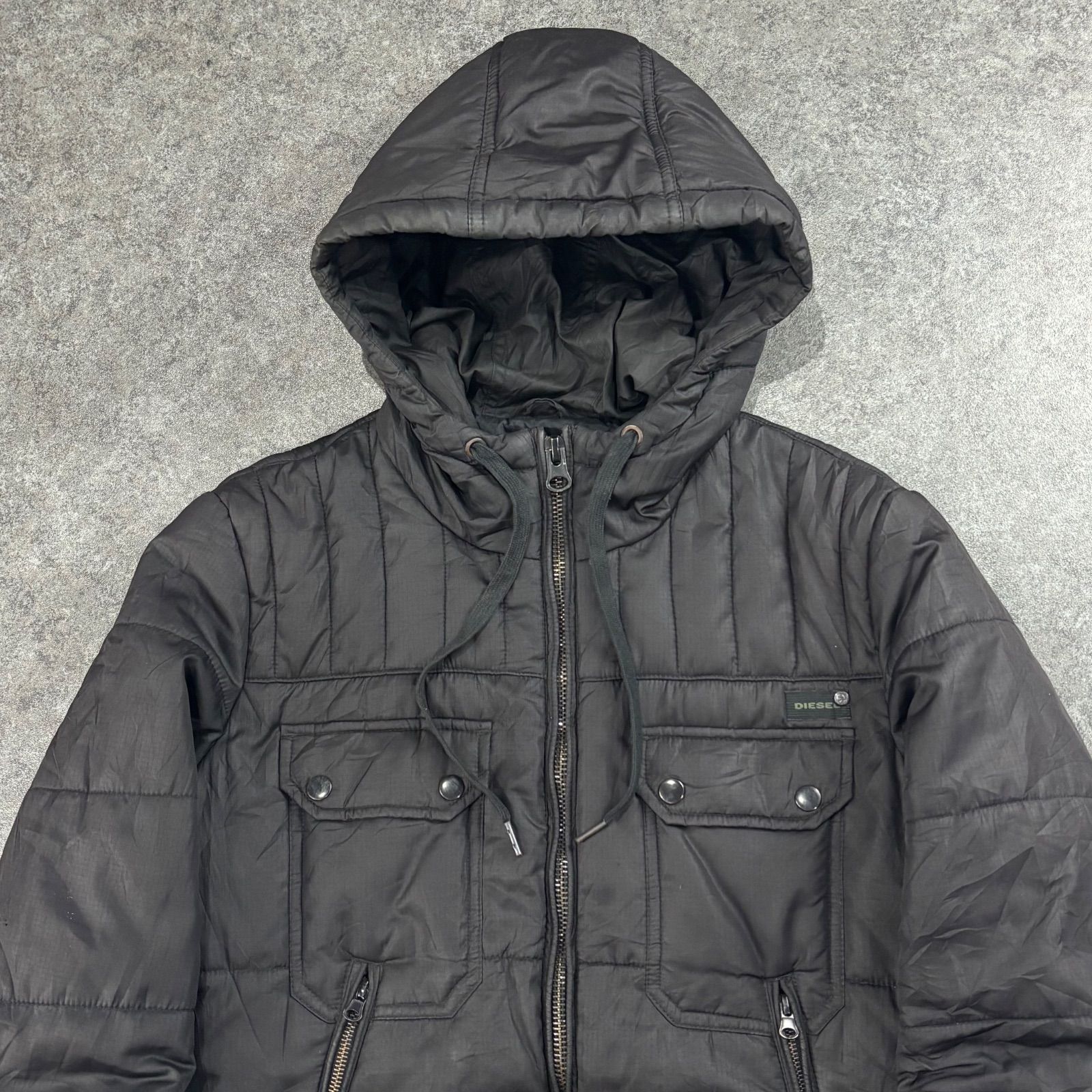 diesel Quilted Parka Full-Zip Jacket Blouson Black ディーゼル 