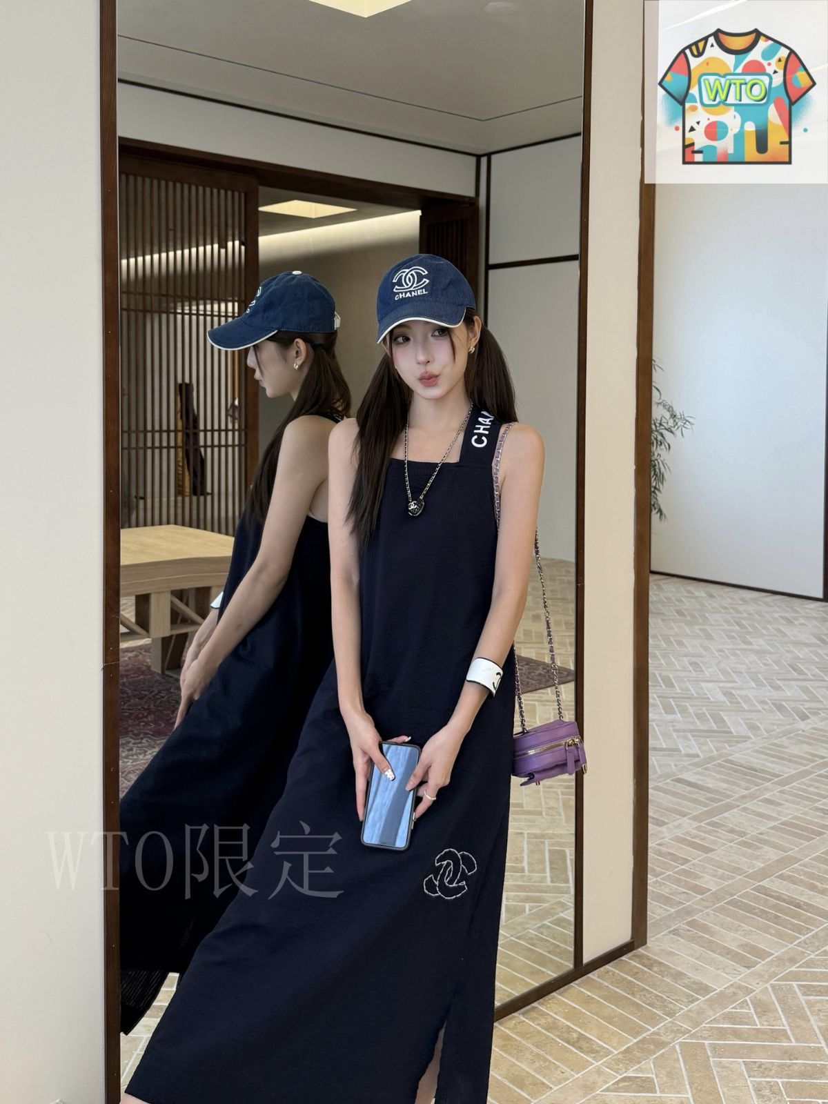 セール！最終値下げ♥CHANEL♥のワンピース 今日特価】Chanel 新款 ヴィンテージ風ロングワンピース-2-WTO