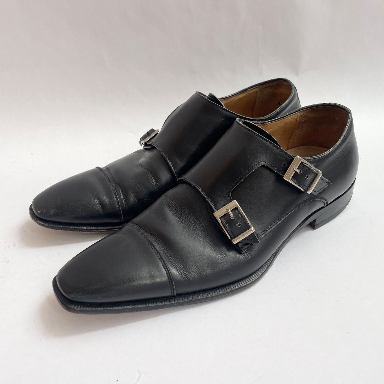 美品 ジャンカーニ ダブルモンク 24.5㌢ ストレートチップ giancani 美品 ジャンカーニ ダブルモンク 24.5㌢ ストレートチップ