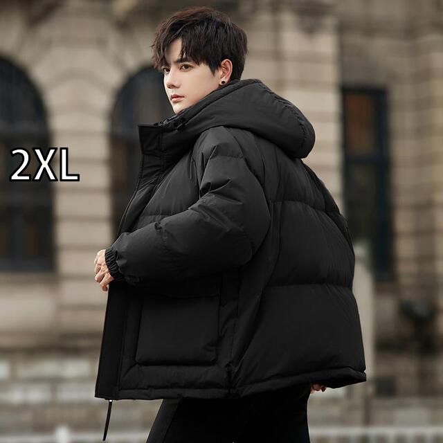 2XL 秋冬 コーデ メンズ 服 シンプル ファッション オシャレ 大人 かっこいい 大きいサイズ ストリート 紳士服 冬 ホワイトダックダウン フード付き ダウン ジャケット 暖かい 厚手 防寒