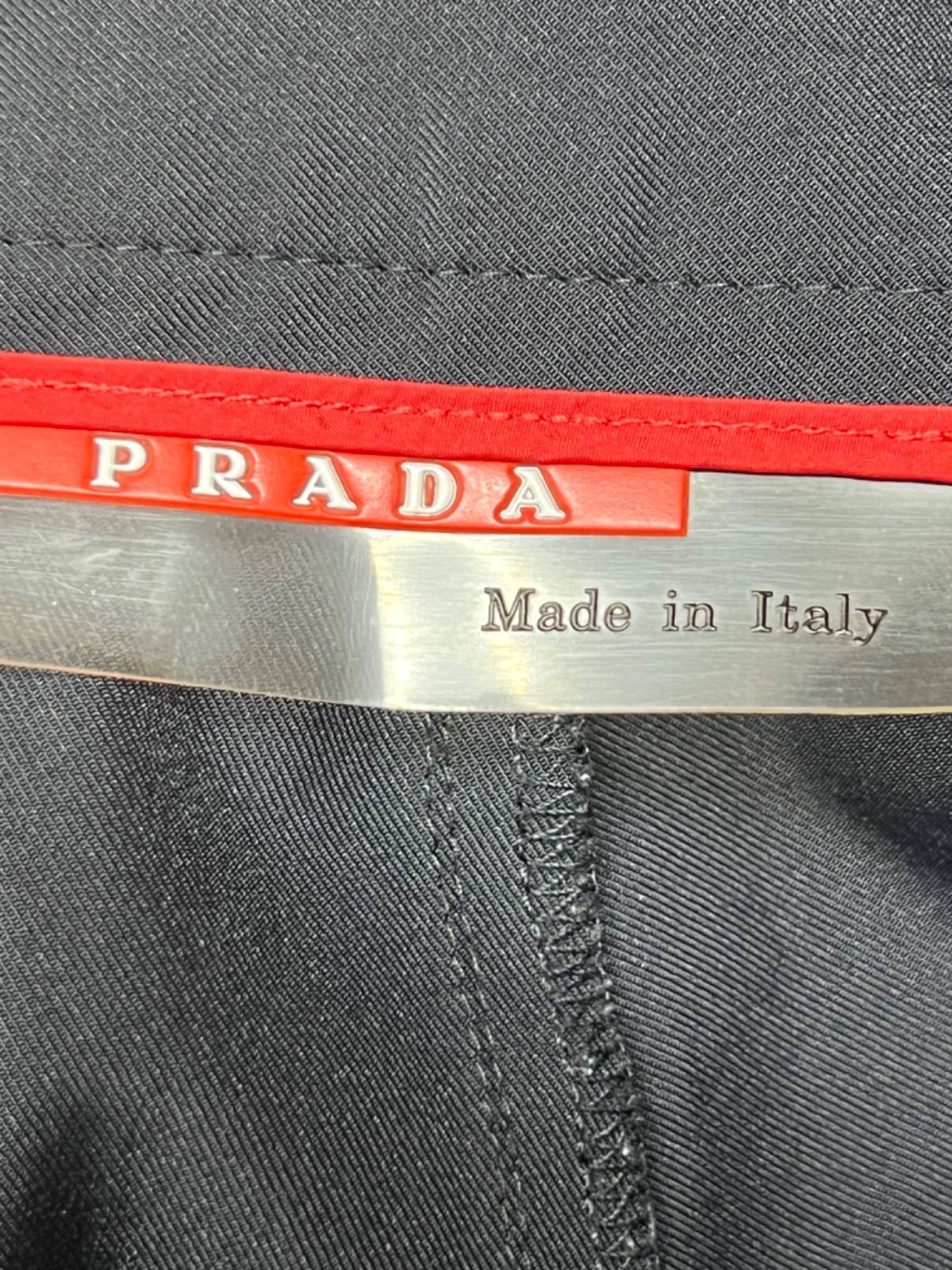 美品✨PRADA SPORT ウールスラックス ブラック 赤ロゴ PRADA SPORT