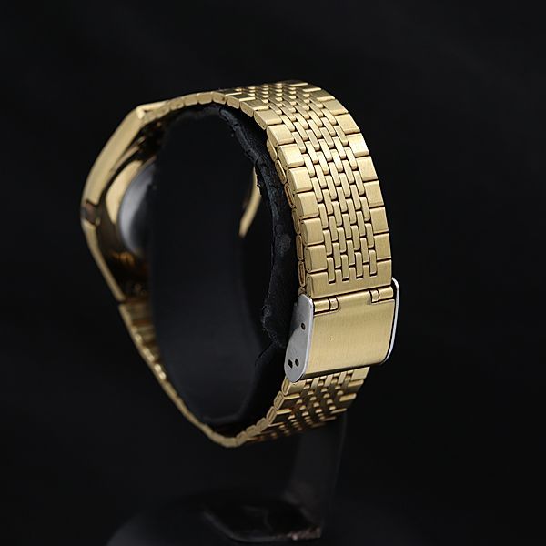 稼働 シチズン クリストロン QZ デイデイト ゴールド文字盤 4