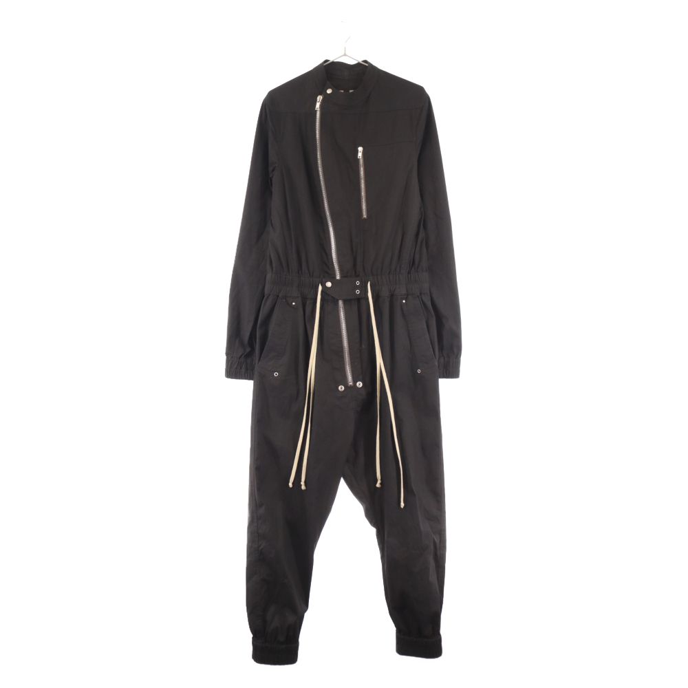 Rick Owens (リックオウエンス) 21SS GARY FLIGHTSUIT ゲイリー フライトスーツ ジャンプスーツ ブラック つなぎ  ブラック RU21S6551-TE