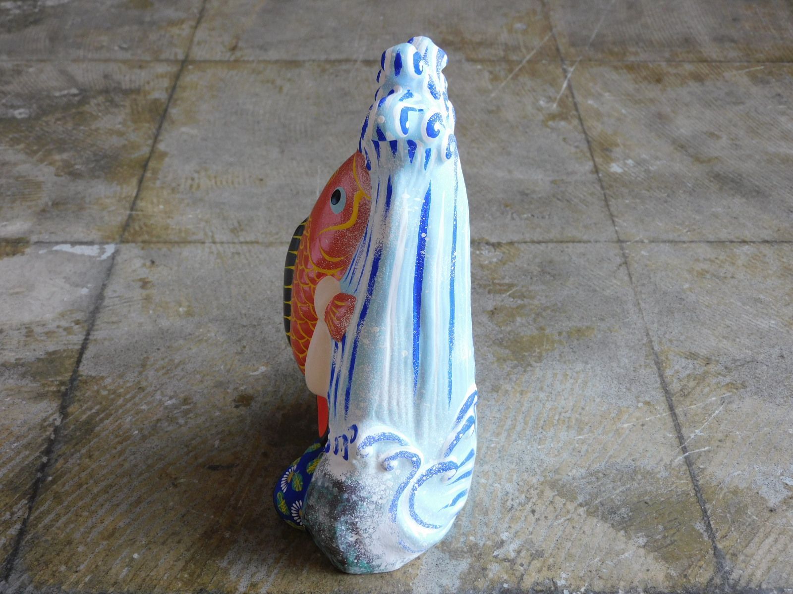 つつみ人形 一名鯉つかみ 芳賀強 HK-a-05525 堤人形 土人形 郷土玩具 TALLINNNEXPO_COM