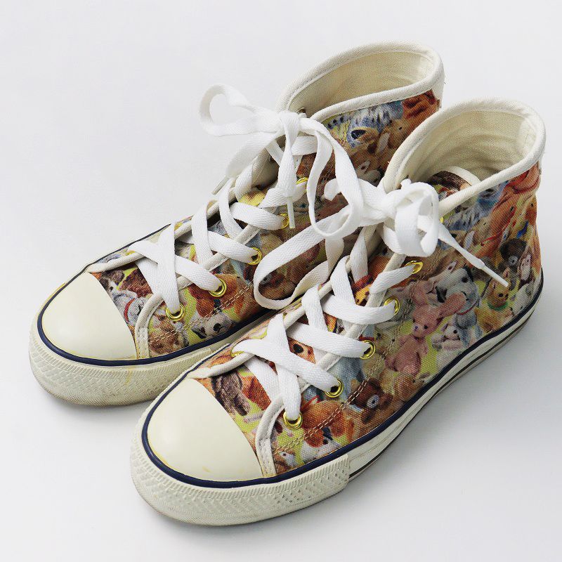franche lippee 犬柄キャンバススニーカー フランシュリッペ franche lippee こどもべや ハイカットスニーカー S