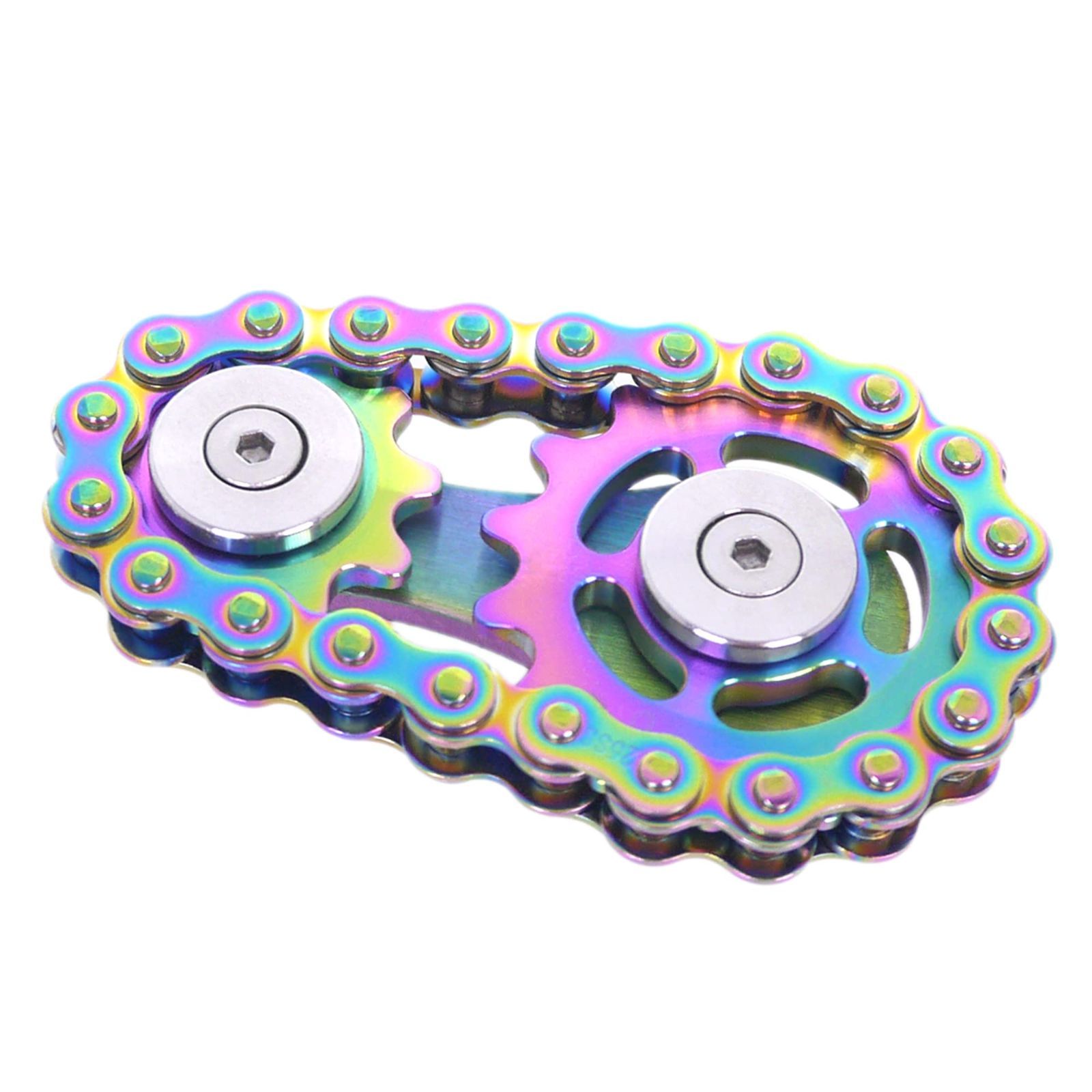 【超人気】- Spinner、リンケージバイクチェーンスピナーデザイン2ギアフィギティスピンフィンガーゲーム、滑らかなベアリングを備えた金属ステンレス鋼耐久性のある力学、大人の子供のた