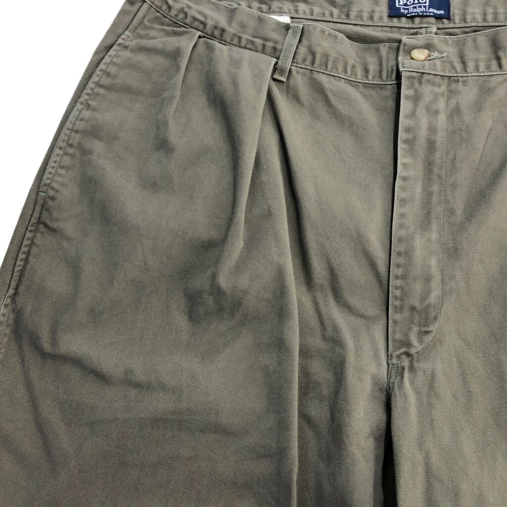  90年代 Polo by Ralph Lauren ポロ ラルフローレン 2タック チノパンツ 大きいサイズ ポロチノ メンズ W 40 L 30 古着 V 5899 その他 メンズ